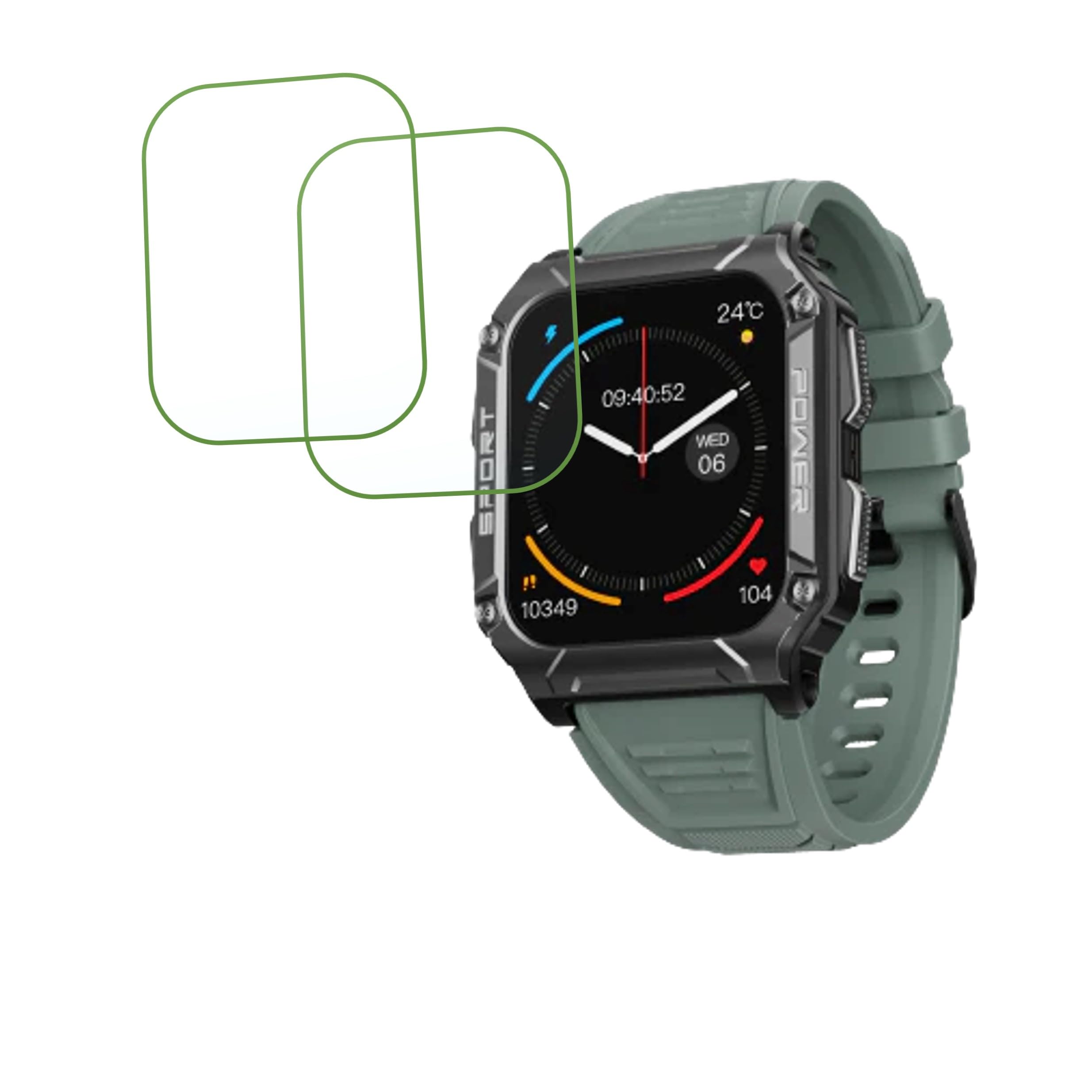 (Pack of 02 boAt Wave Force 2 Compatible Smartwatch Screen Protector Protective Ultra Clear Unbreakable (Flexible Screen Protector)