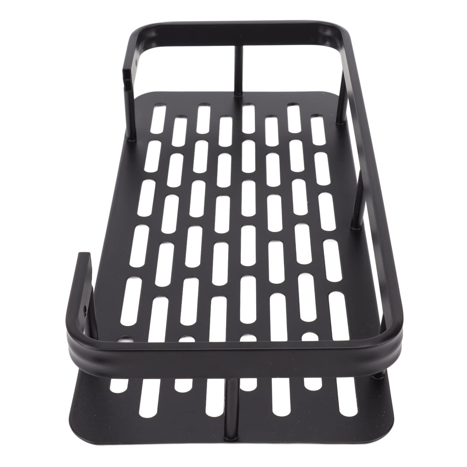 JTLB Shower Caddy Single Tier Aluminium Rustproof Sticker Installation Shower Shelf for Bathroom Bedroom Kitchen Black
