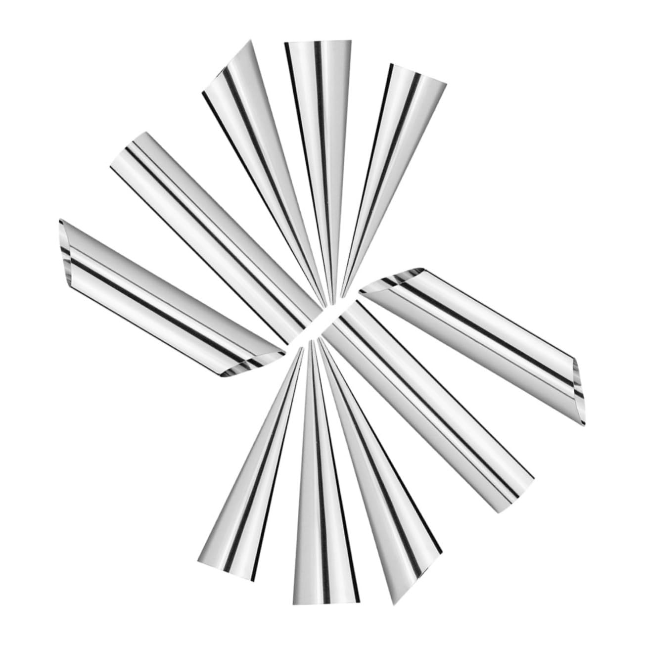 Garneck Diy Pastry Tube Baking 10pcs Stainless Steel Croissant Horn Easy to Clean