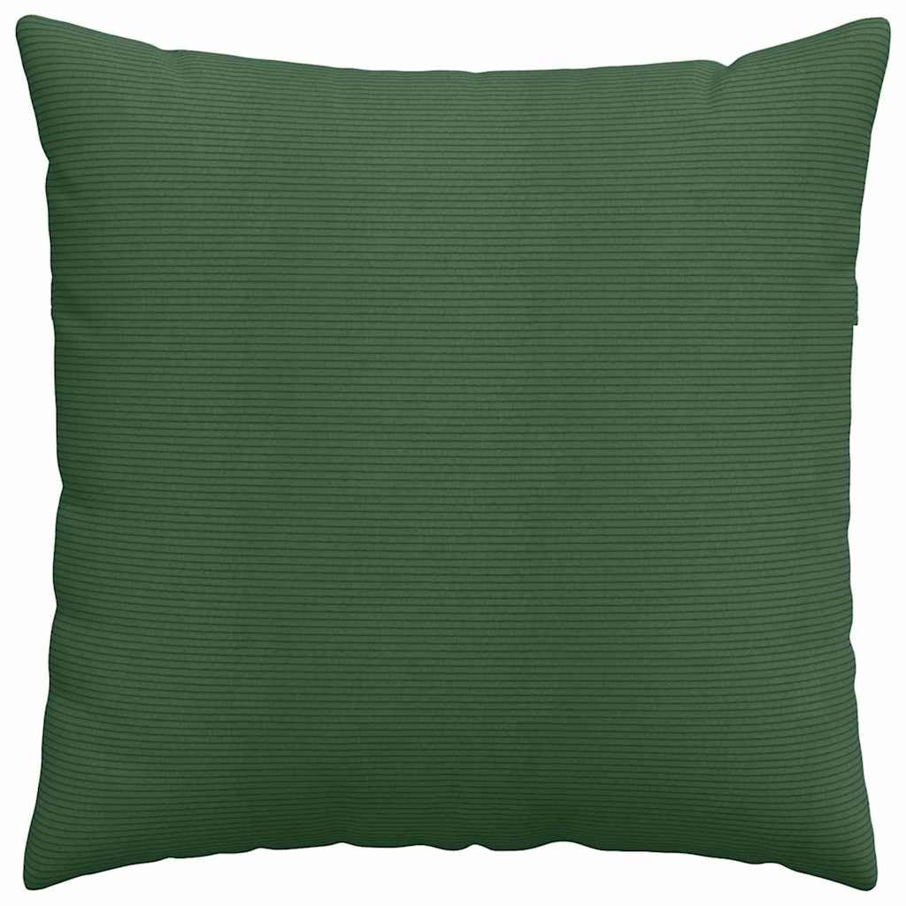 Set di 2 cuscini da divano, 80 x 80 cm, cuscini decorativi in morbido tessuto a coste, con rivestimento sfoderabile e imbottitura in poliestere, per soggiorno, verde scuro