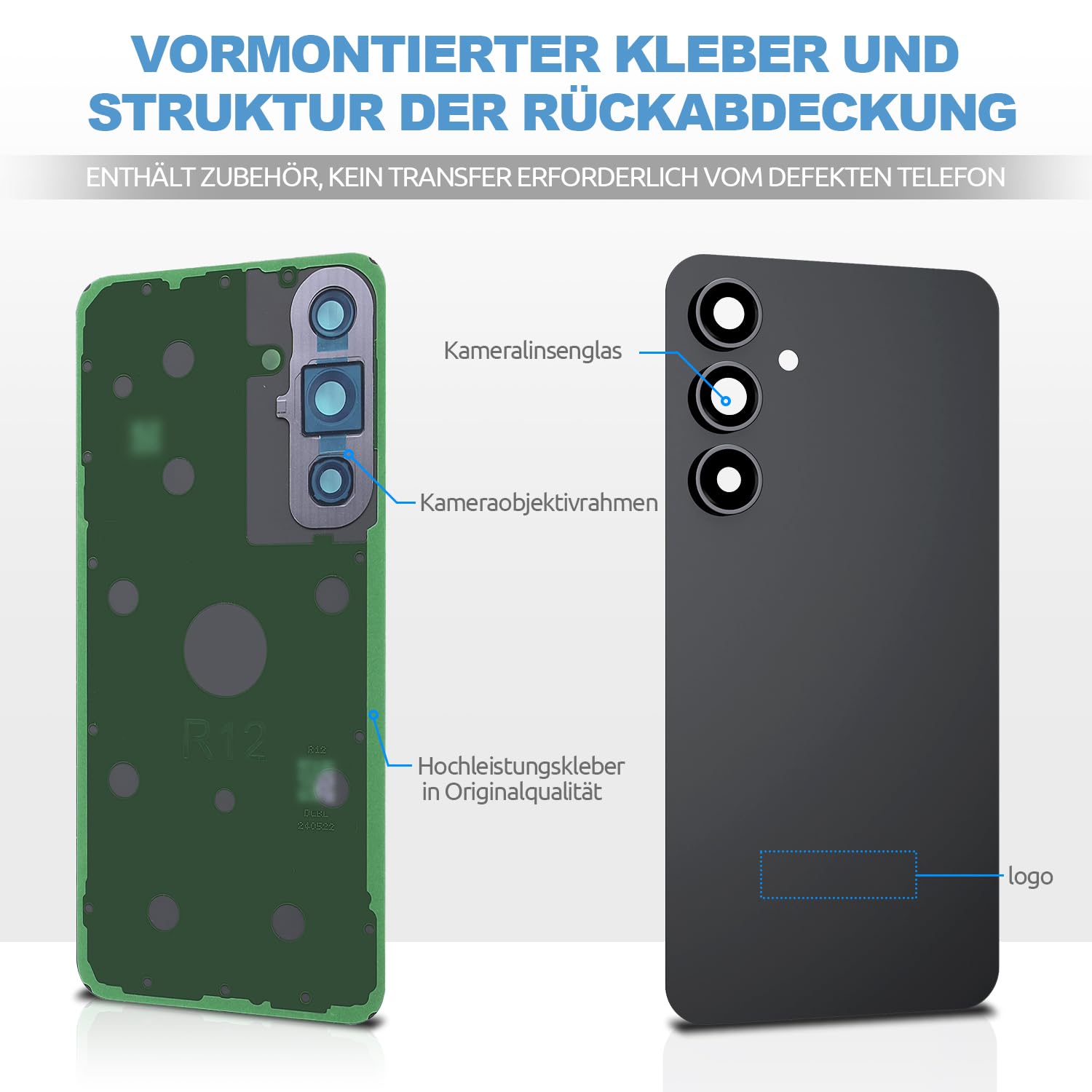 Backcover Glas für Samsung Galaxy S24 FE S721, Schwarz