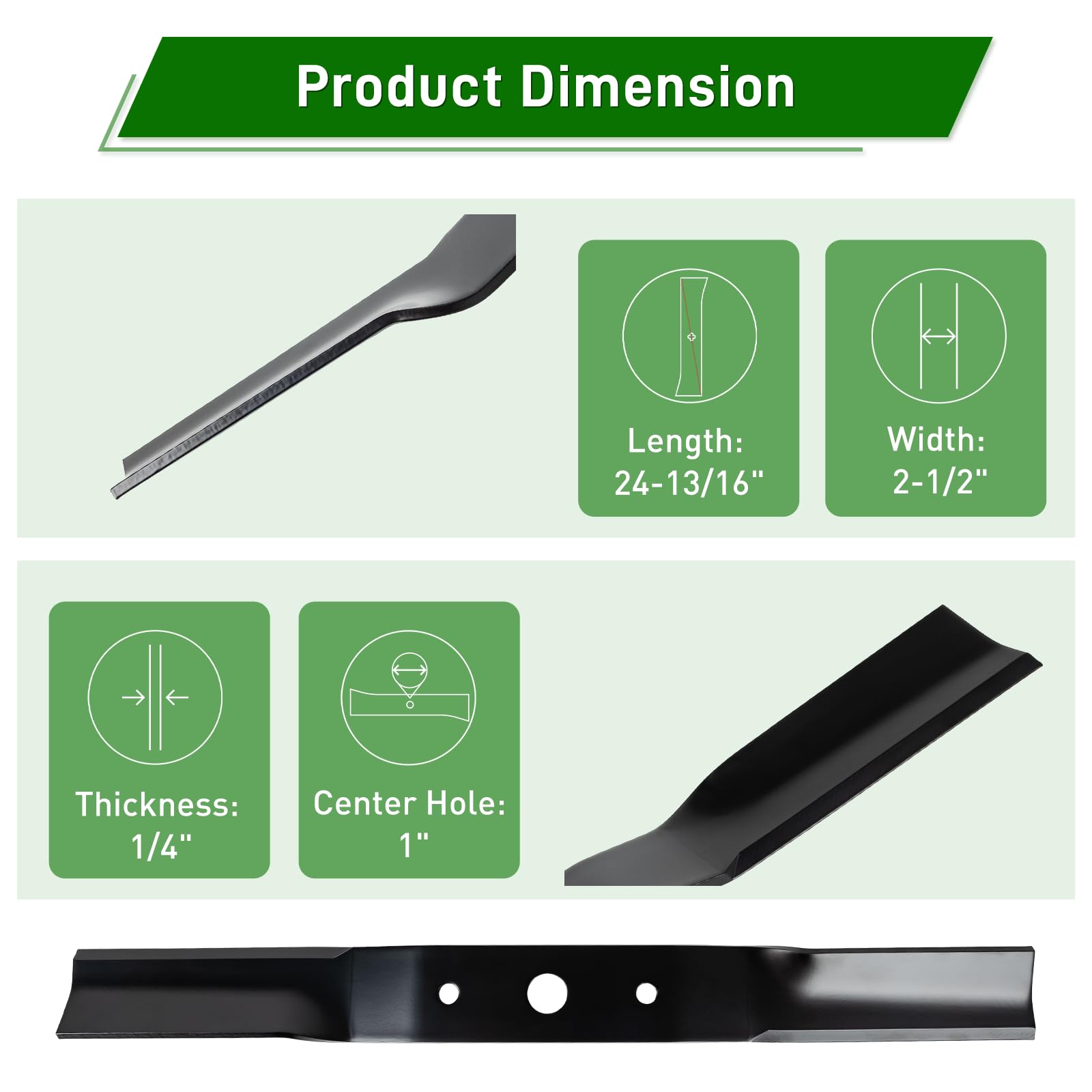 Cuchillas de cortacésped 91-585 compatibles con cubiertas Woods de 72 pulgadas Prd7200 Rd72 Rd7200 Rd7200-2, hoja resistente de repuesto 1008199 1008199kt 10081899kt2, paquete de 3