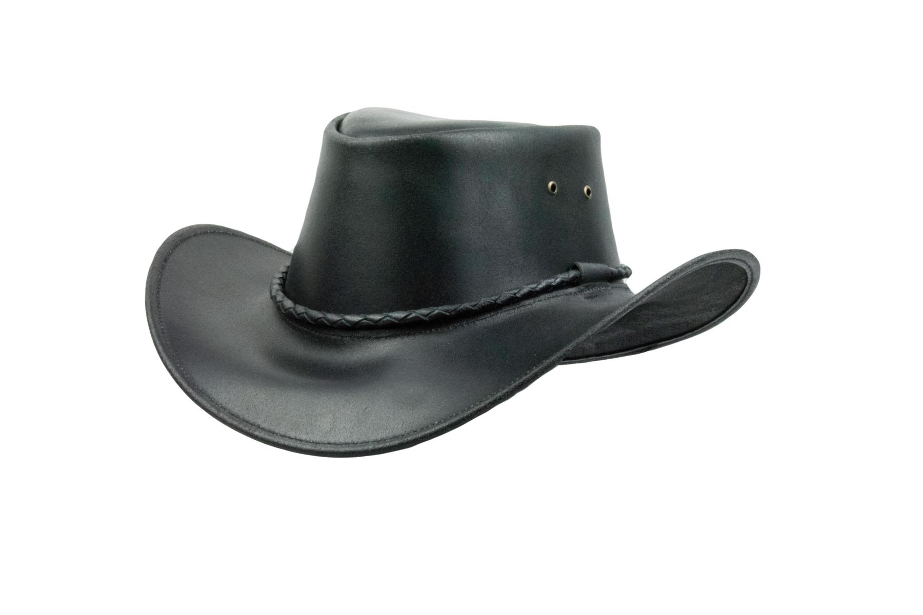 Black Jungle Kimbolton - Chapeau de Cowboy en Cuir - Chapeau de Western - Chapeau Australien