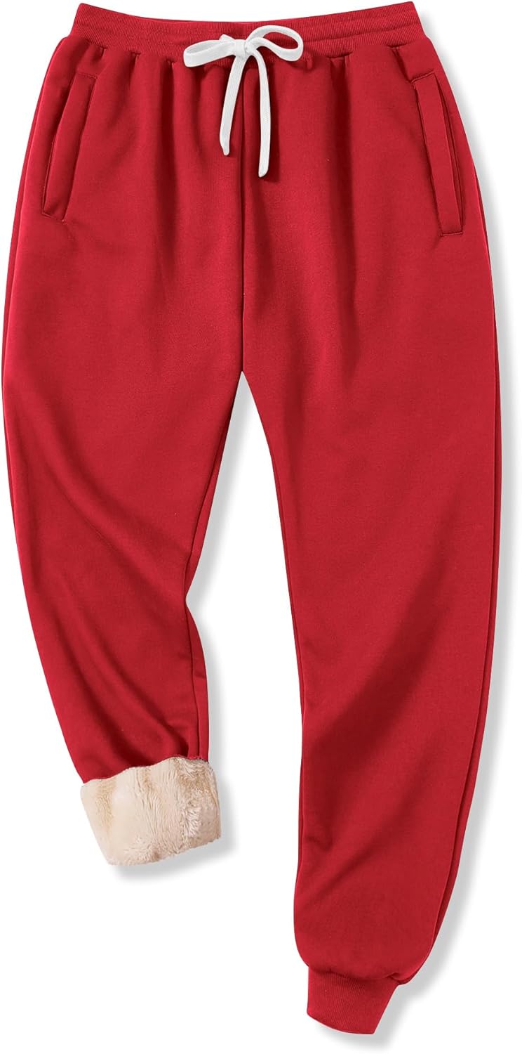 IIMMER Unisex Kids Winter Active Sherpa-Lined Fleece Sweatpants Warm Athletic Jogger Pants with Pockets 3-14 Years