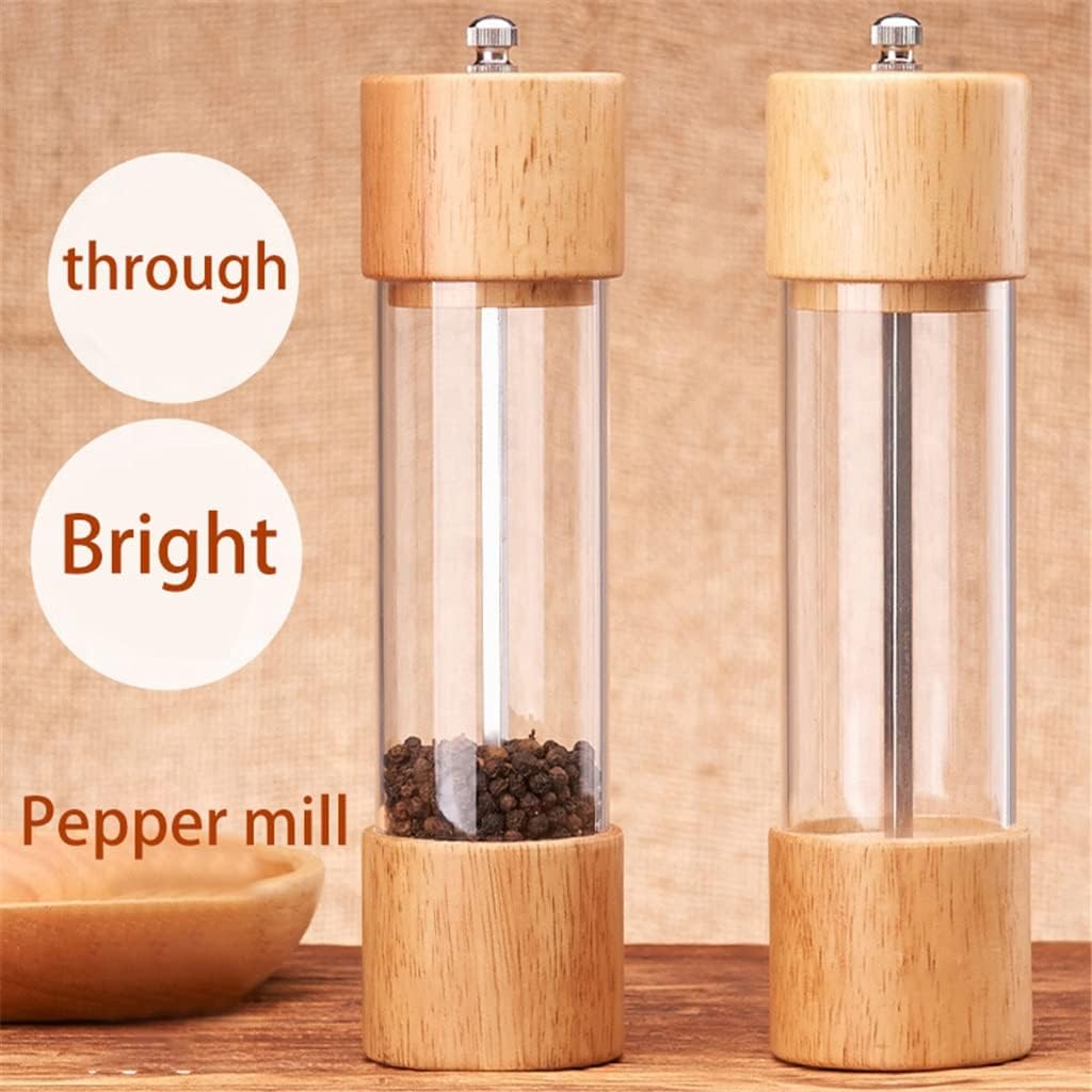 Manual Salt Pepper Grinder Mill Wood Acrylic Spice Seasoning Muller Home Kitchen BBQ Cooking Tools Cookware Milling Gadget