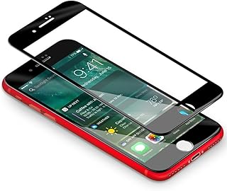 iPhone 7 / 8, Protector 3D Coolreall Curva Negro Cobertura Completo Templado Vidrio Protector de Pantalla 9H para iPhone 7 / 8 (HD Negro)