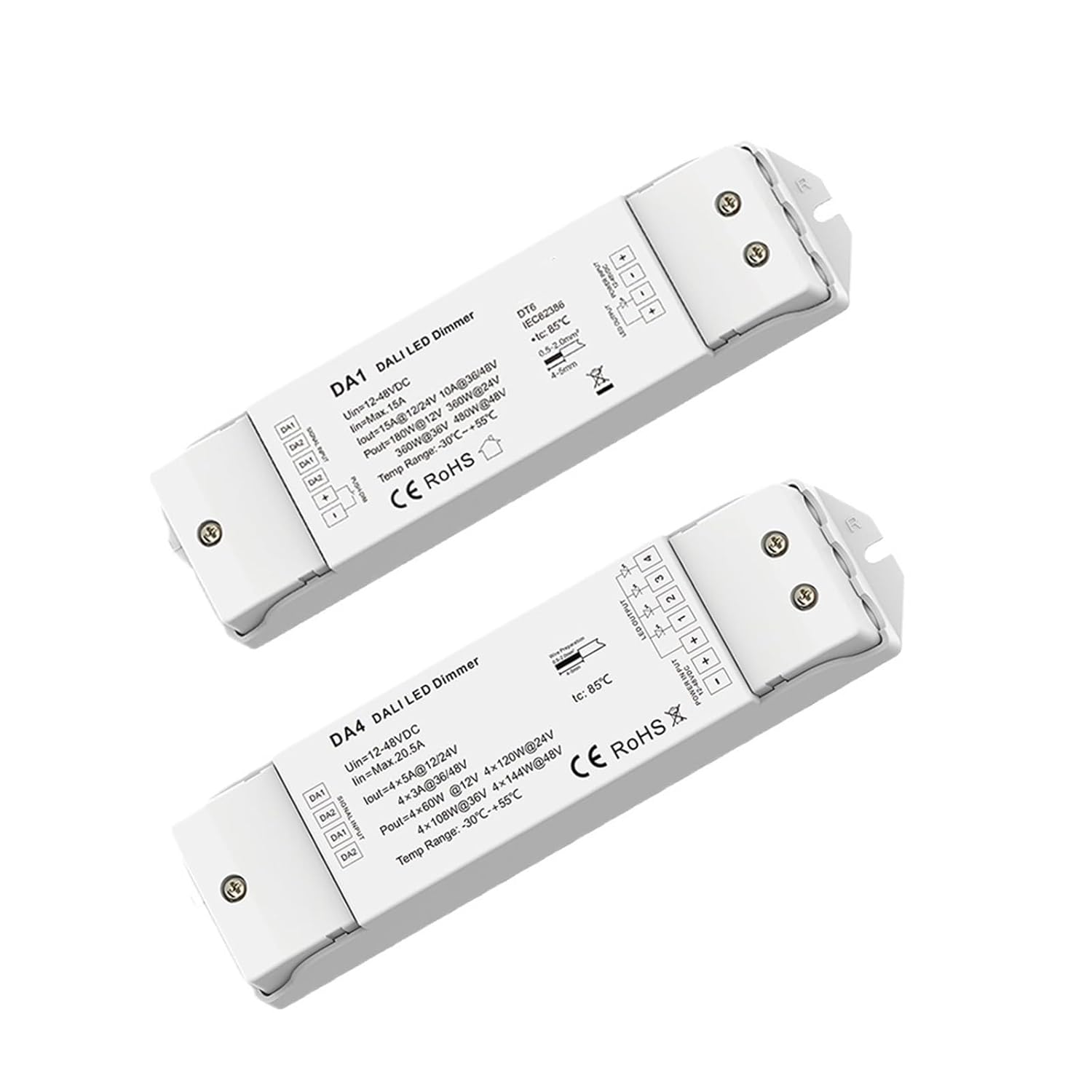 1/4 Channel DALI LED dimmer DC 12V 24V 36V 48V 180W-576W Monochrome Light bar Constant Voltage PWM dimming Control Button Switch (Color : 4CH DALI Dimmer)
