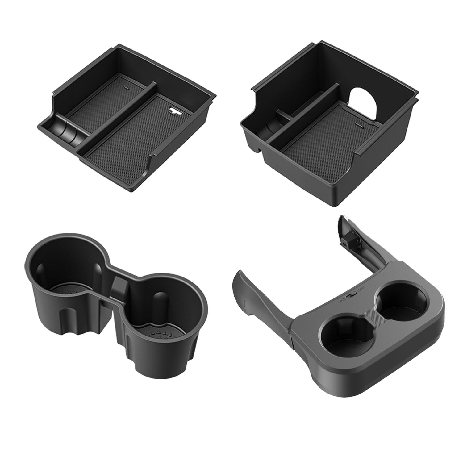 PTYYDS Center Console Organizer Compatible with 2021-2024 Ford Bronco 2/4-Door Armrest Organizer Storage Box Cup Holder Drink Stopper Replacement for 2021-2024 Ford Bronco Accessories