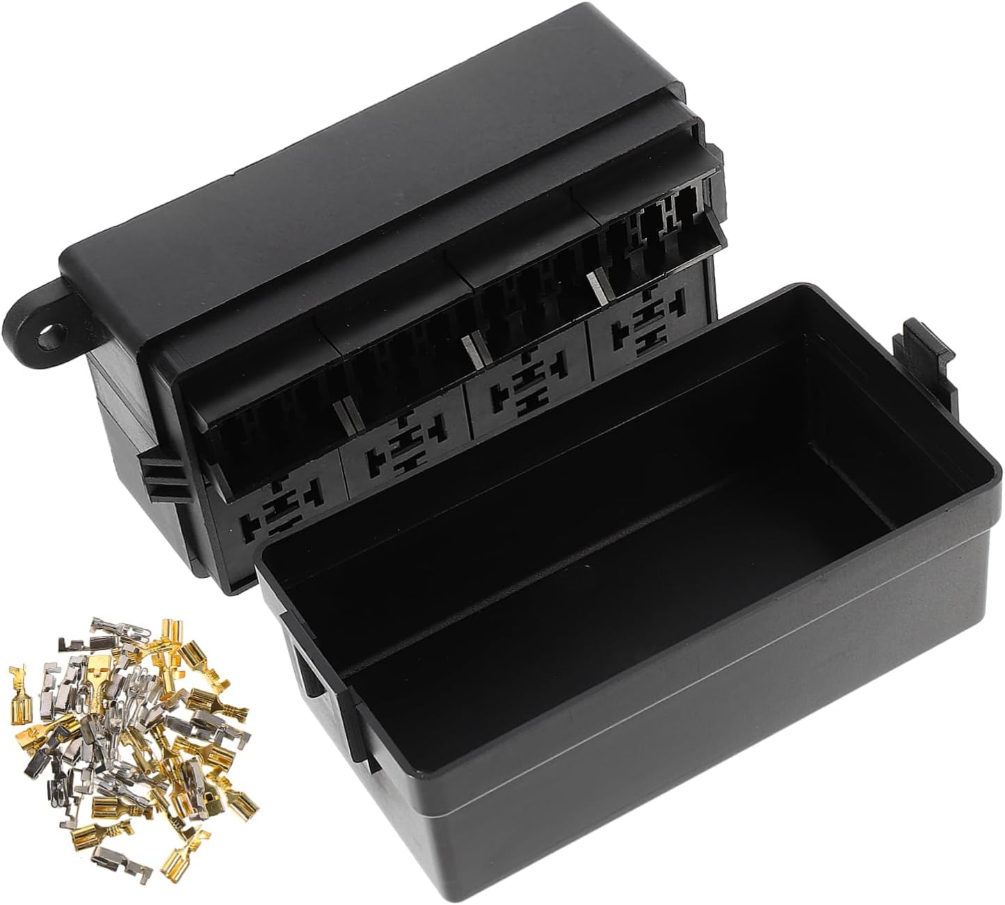 Mikinona 12-Way Relay Fuse Box Kit Terminals for Automotive RV and Boat 41pcs Blade Fuse Holder for Car and Truck