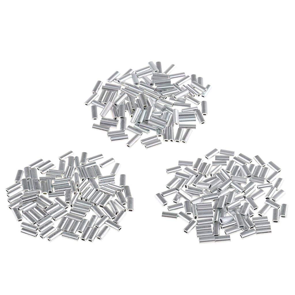 Guaina per filo da pesca, diametro interno 1,0 mm - 1,5 mm, per crimpare singolo barilotto in alluminio, kit per attrezzatura da pesca (100 pezzi)