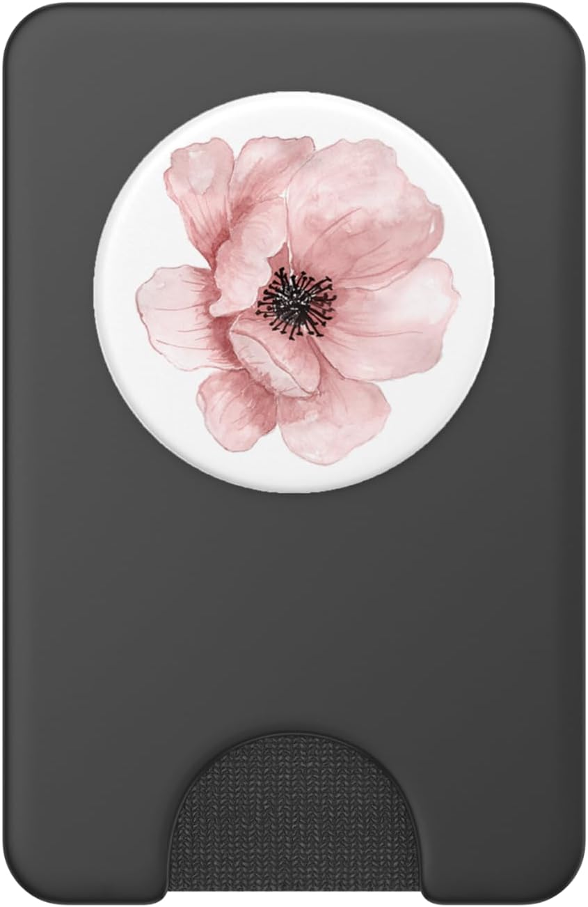 Pink Peony Flower PopSockets PopWallet for MagSafe