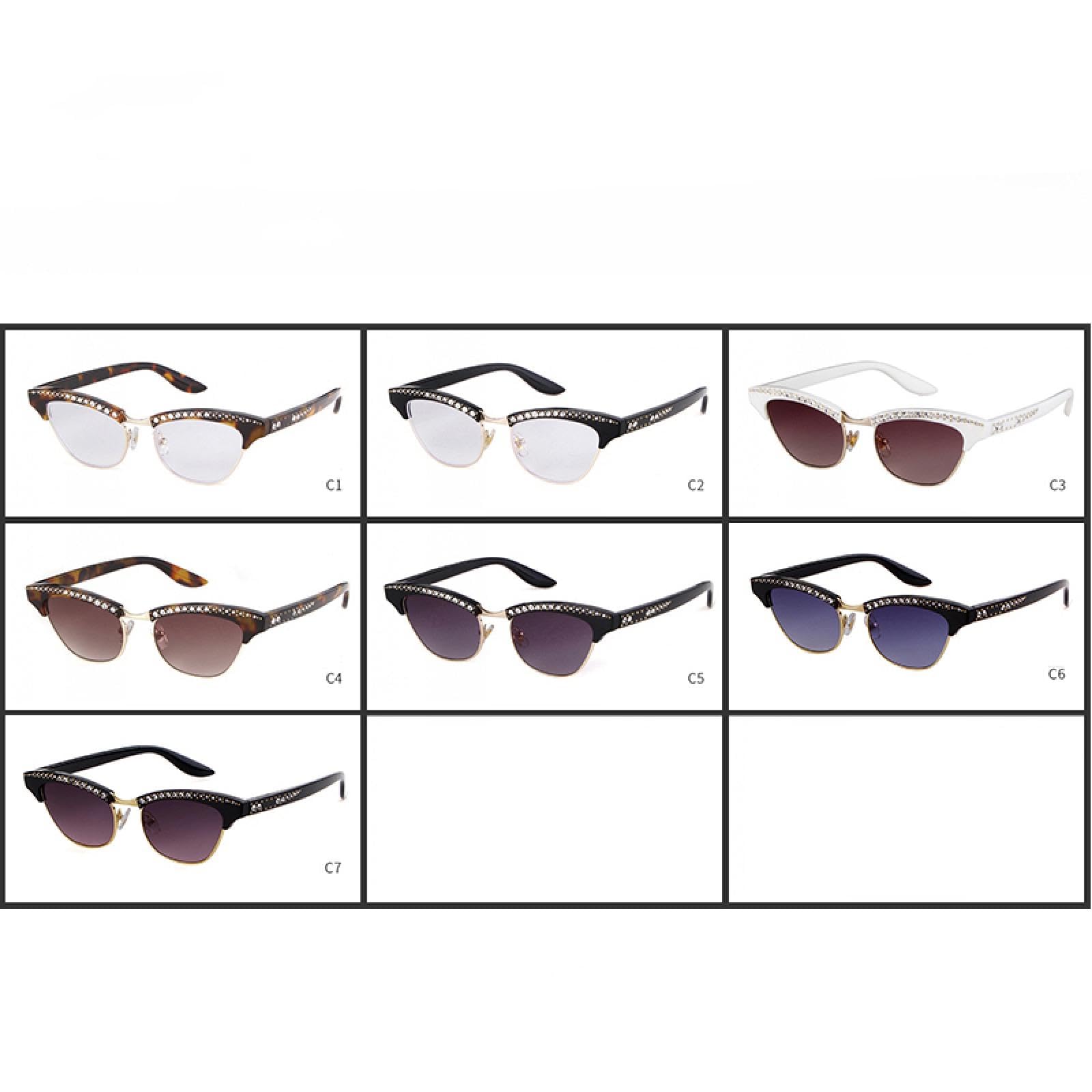 Occhiali da sole con protezione UV400 | Montatura a diamante | Occhio di gatto | Donna Uomo per sport all'aria aperta e guida