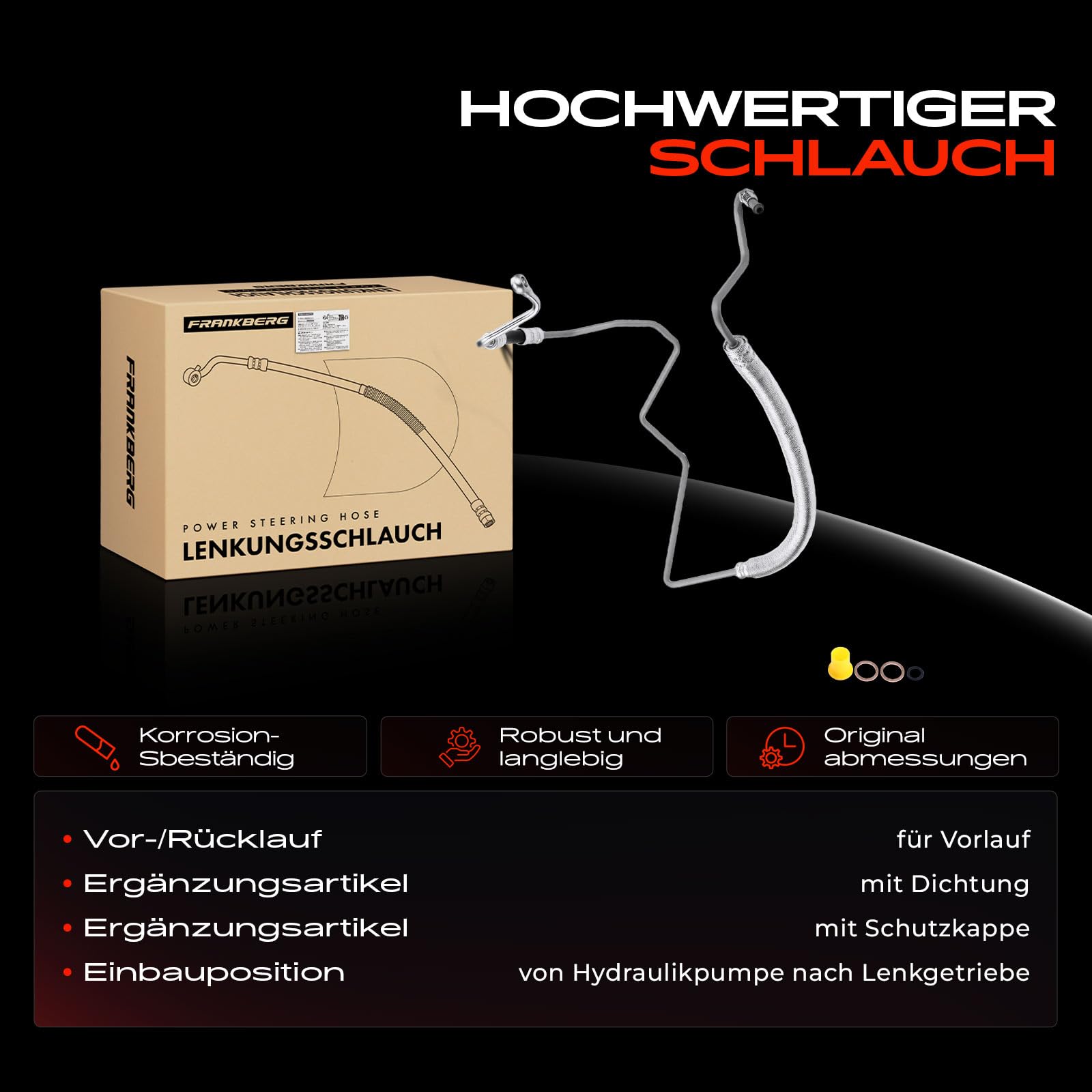 Frankberg Servolenkung Schlauch Kompatibel mit Arosa 6H 1997-2004 L.u.p.o 60 6X1 1998-2005 Polo 6N1 6N2 1994-2001 Replace# 6N1422893H