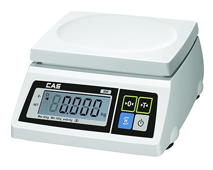 CAS SW 1kg x 100mg Digital Table Top Weighing Scale With Front And Back Display Pan For Retail Shops and Commercial Purposes ( 9x8 Inches, Off White)