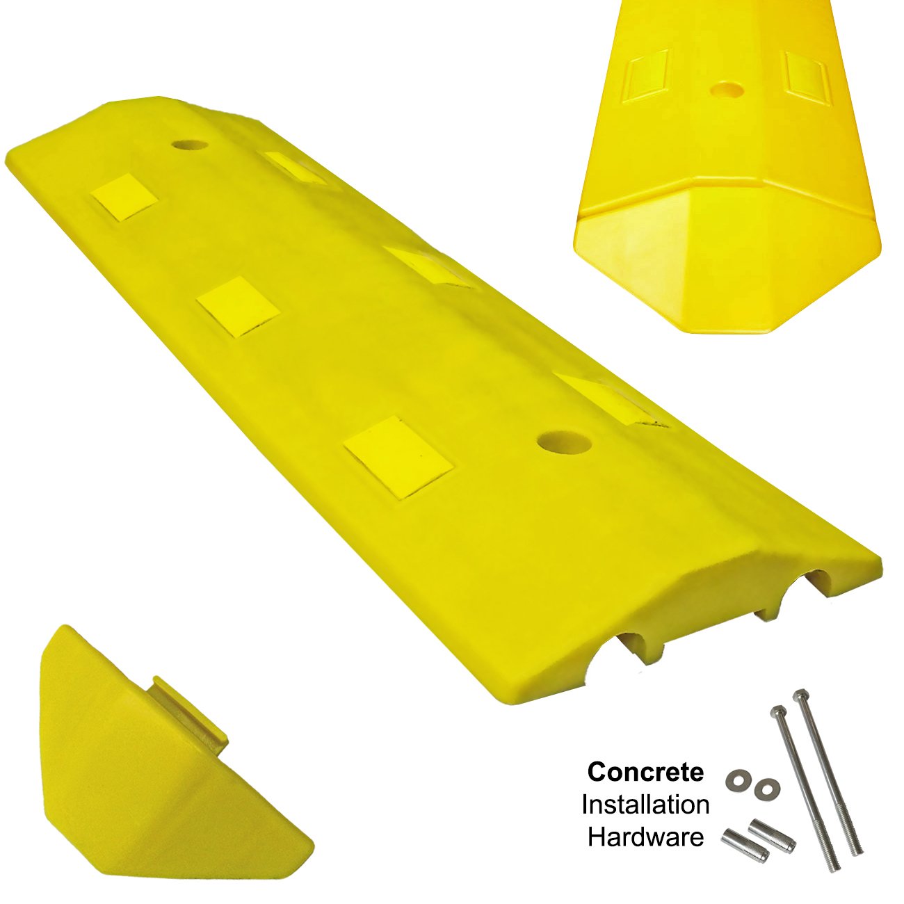 Electriduct Ultra Light Weight Economy Speed Bump - Yellow - 1 Piece (3 Feet) - Concrete