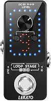 LEKATO Pedal de efeito de guitarra, looper pedal, afinador, função loop, estação de loop, 9 voltas, 40 minutos de tempo de gravação com cabo USB para baixo elétrico