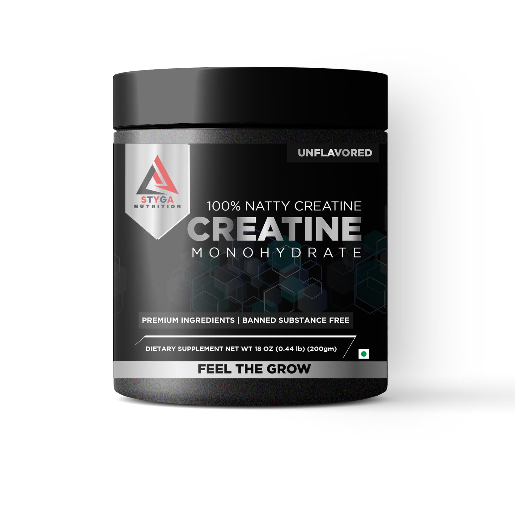 Styga Nutrition 100% Natty creatine 200gm Micronized creatine monohydrate unflavoured