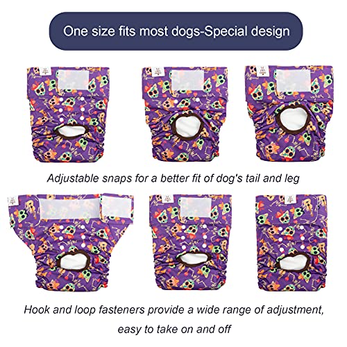 Image of CuteBone Dog Diapers Female Washable Small Medium Large 3 Pack Reusable Doggie Diapers Puppy Period Pants for Doggy Heat Cycle Peeing