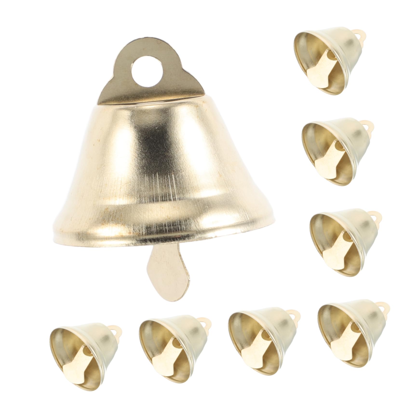 KALLORY 30Pcs Mini Vintage Jingle Bells for DIY Crafts Decorative Wind Chime Accessories Sound Rustic Finish for Creative Projects and Festive Decorations