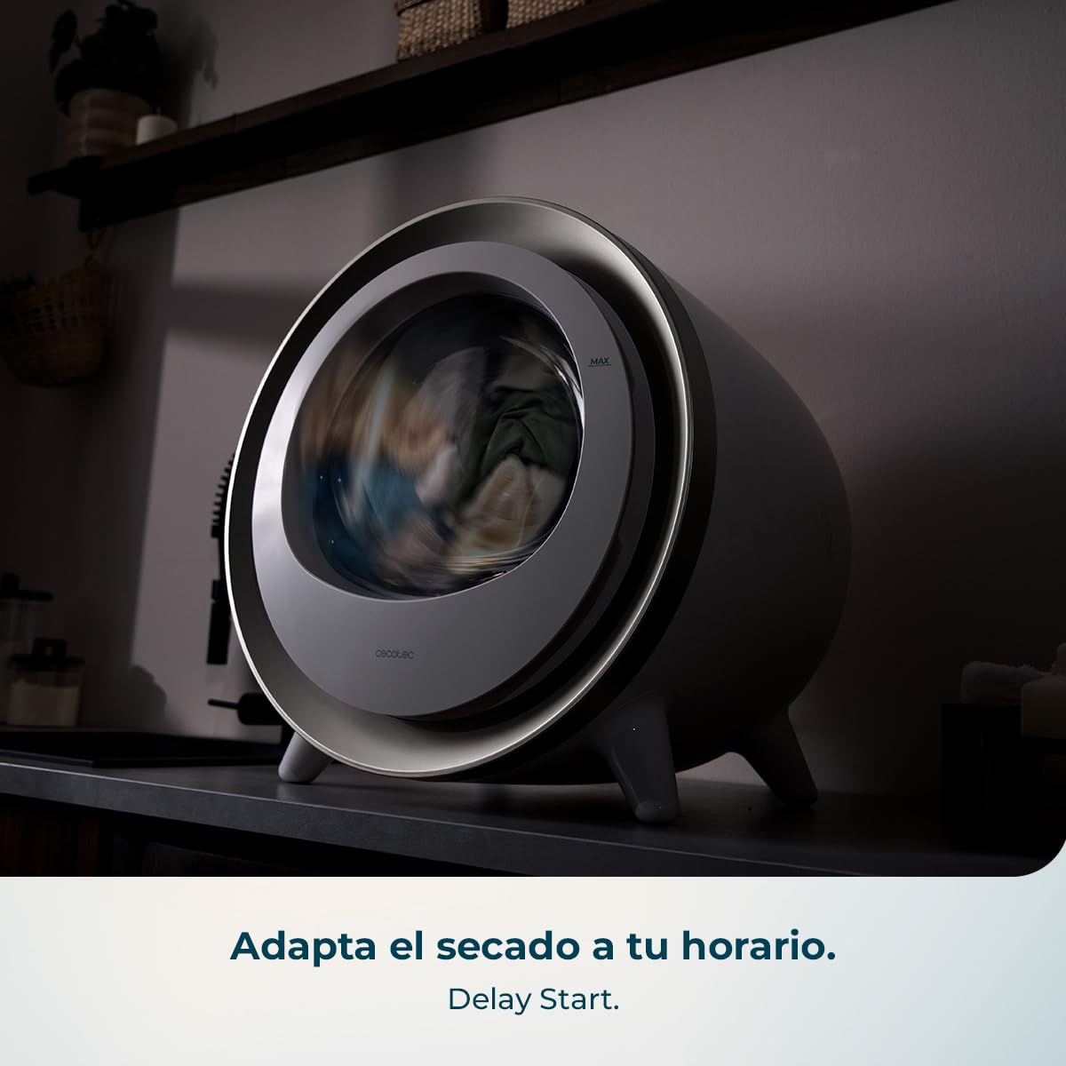 Cecotec Secadora Compacta Evacuación 3Kg Bolero DressCode Dry 3500V Gold. 8 Programas, Secado Automático Inteligente, Control Touch, Función UV Care, Tambor Inox, Antiarrugas, Blanco y Oro Cromado