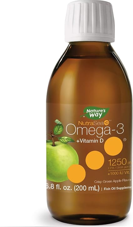 Amazon.com: NutraSea +D Omega-3 suplemento con vitamina D sabor a manzana  crujiente : Salud y Hogar