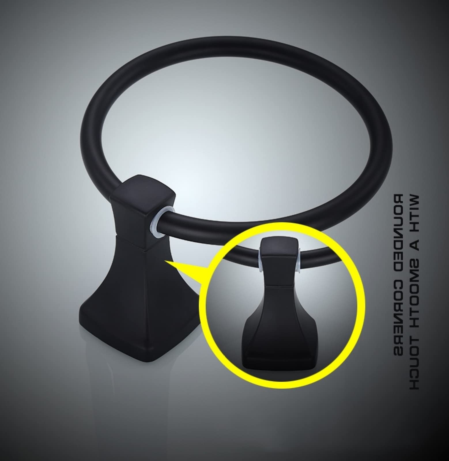 1 PC Modernes Design Raum Aluminium Schwarz Handtuch Ring Handtuch Runde Wandhalter Badezimmer Handtuchhalter Zubeh?r Ausr¨¹stung
