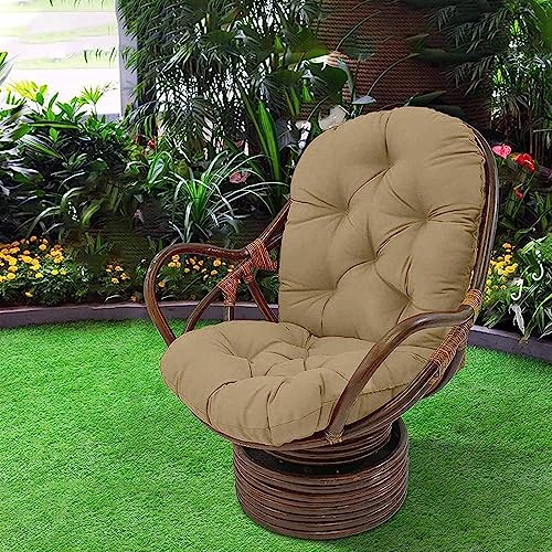 Sillón mecedor giratorio para exteriores e impermeable con cojín grueso 6