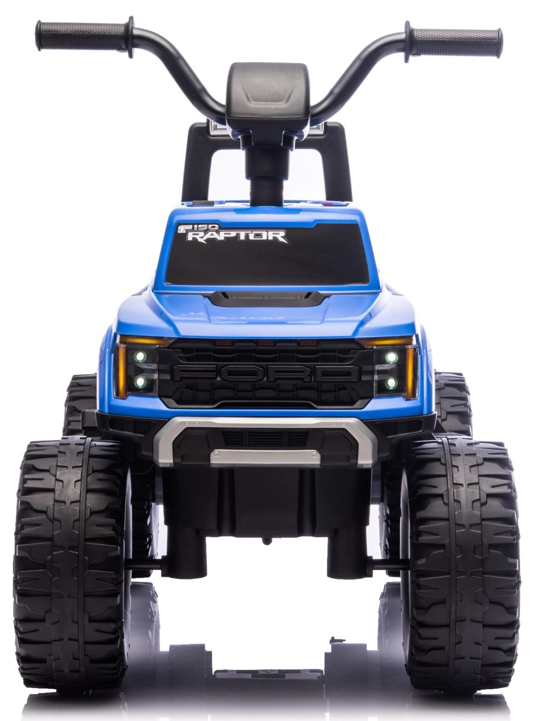 SUN BABY Ford Raptor F150 Jeździk elektryczny dla dzieci 12V - Niebieski | Silnik 30W, światła LED, duże koła terenowe, schowek pod siedzeniem, jazda przód/tył, pedał gazu, do 30 kg