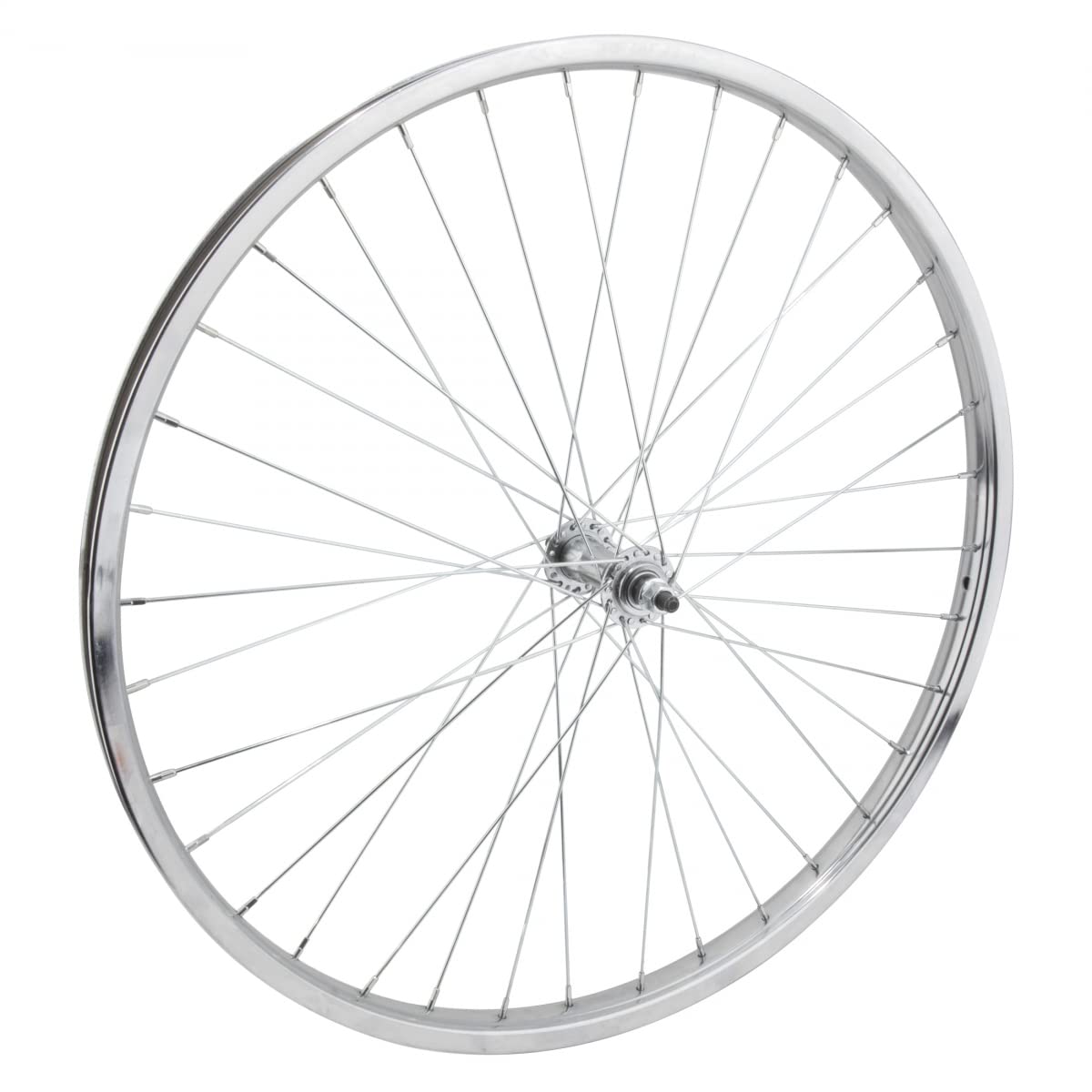 Front Bicycle Wheel 26 x 1.75/2.125 (ISO 559) 36H, Steel, Bolt On, Silver, 3/8"