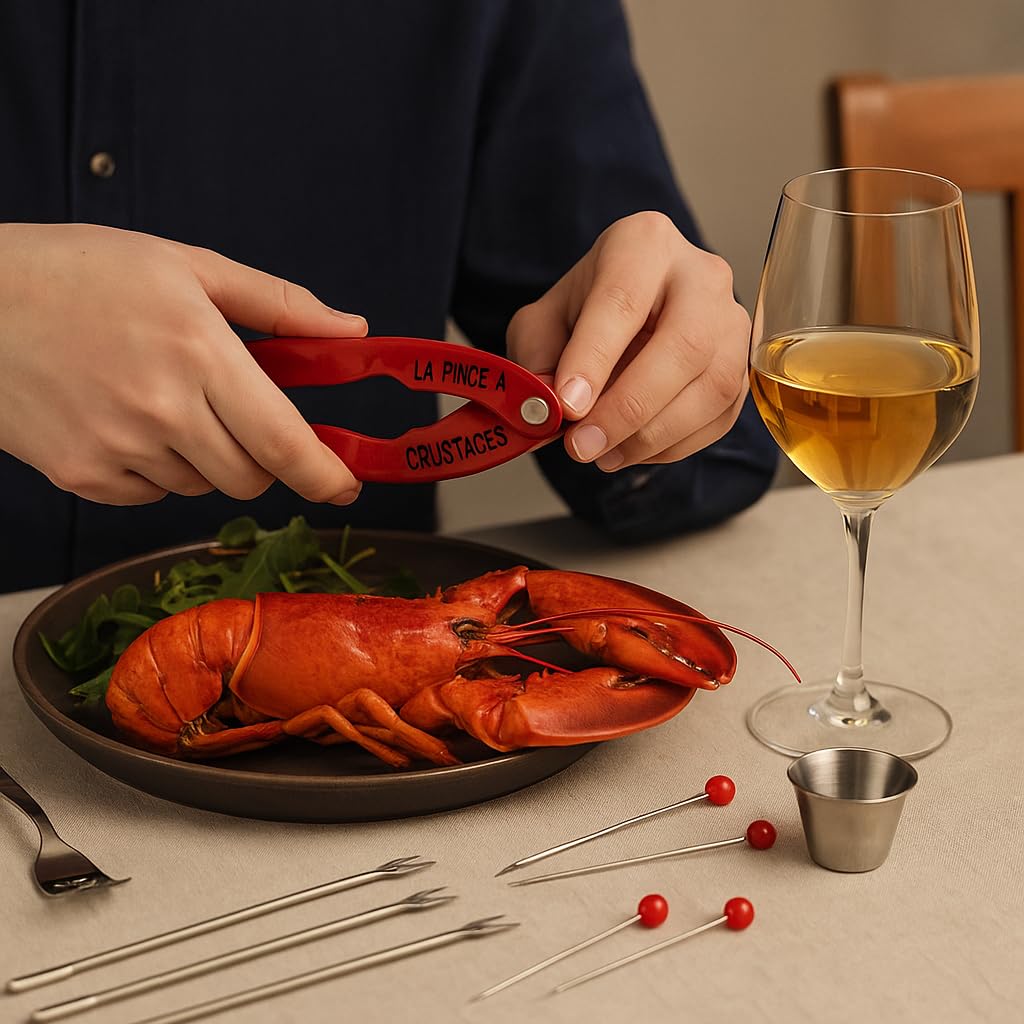 Kit d'outils pour fruits de mer - Pince à crabe en acier inoxydable - Fourchettes homard, ouvre-bol et pince à noix rouge - 13 pièces - Couverts crabes et homards de qualité supérieure dans une boîte