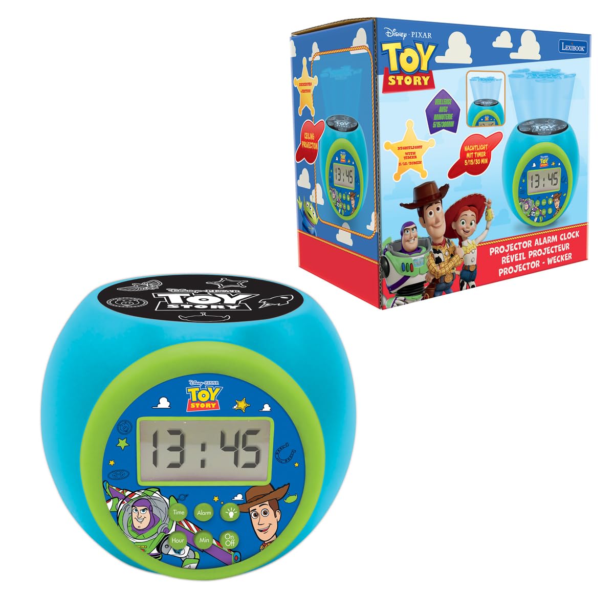 LEXIBOOK, Toy Story Projector Alarm Clock with Timer, RL977TSLXB