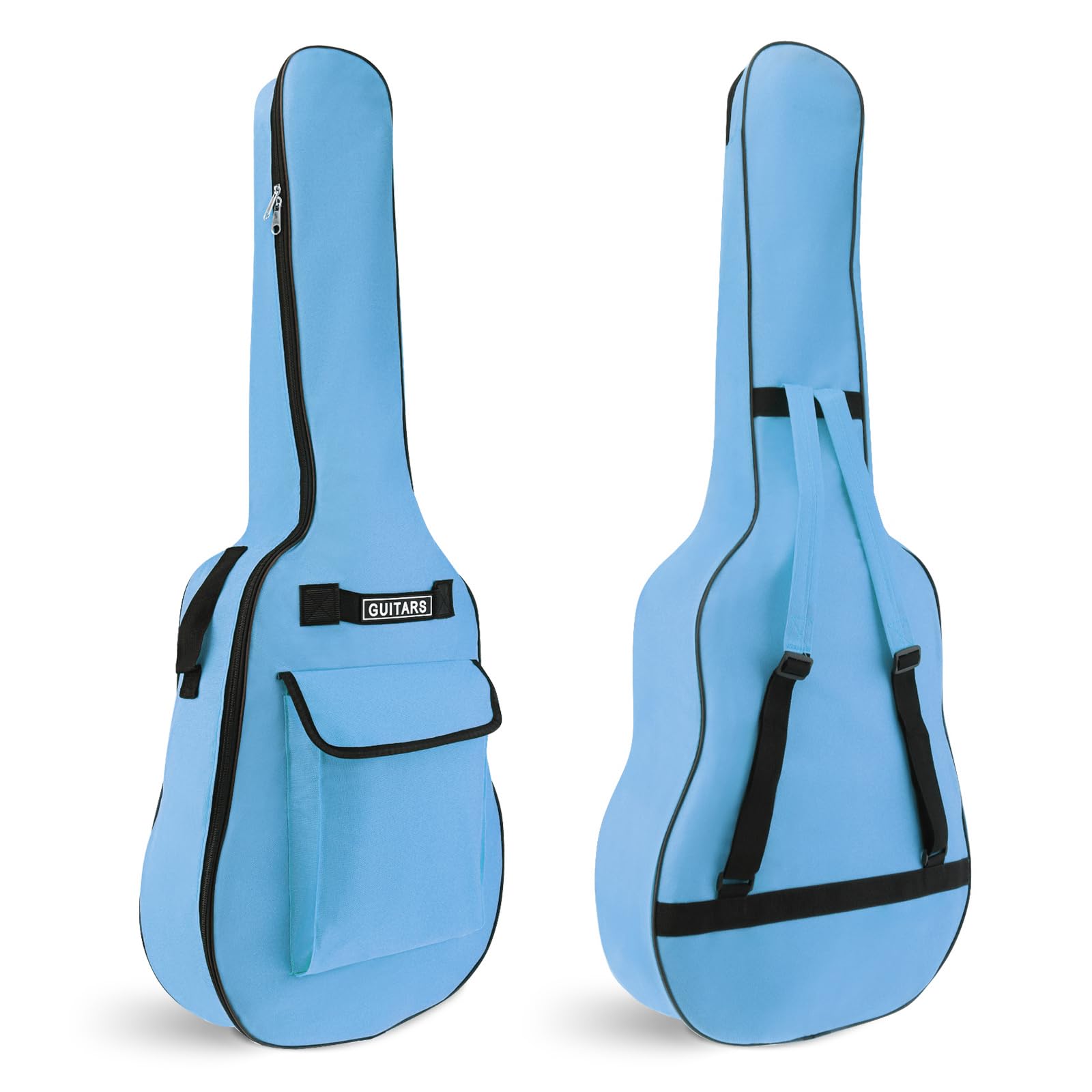 Housses pour Guitare Acoustique de 41 Pouces, Sac de Guitare Double bandoulière réglable Sac à Guitare Acoustique, Casquette de Concert étanche à 5 mm à éponge (Bleu)