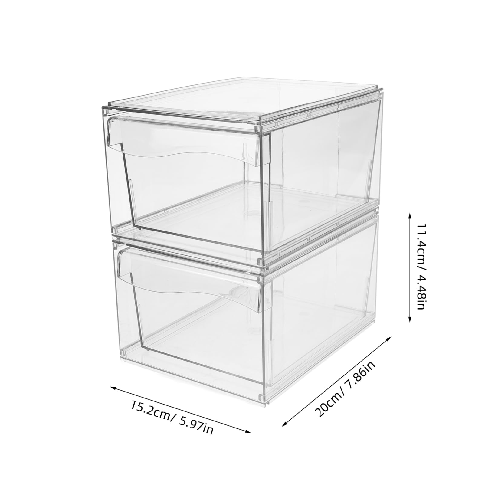Alipis 2piezas Caja Organizadora De Escritorio Almacenaje Cosméticos Transparente