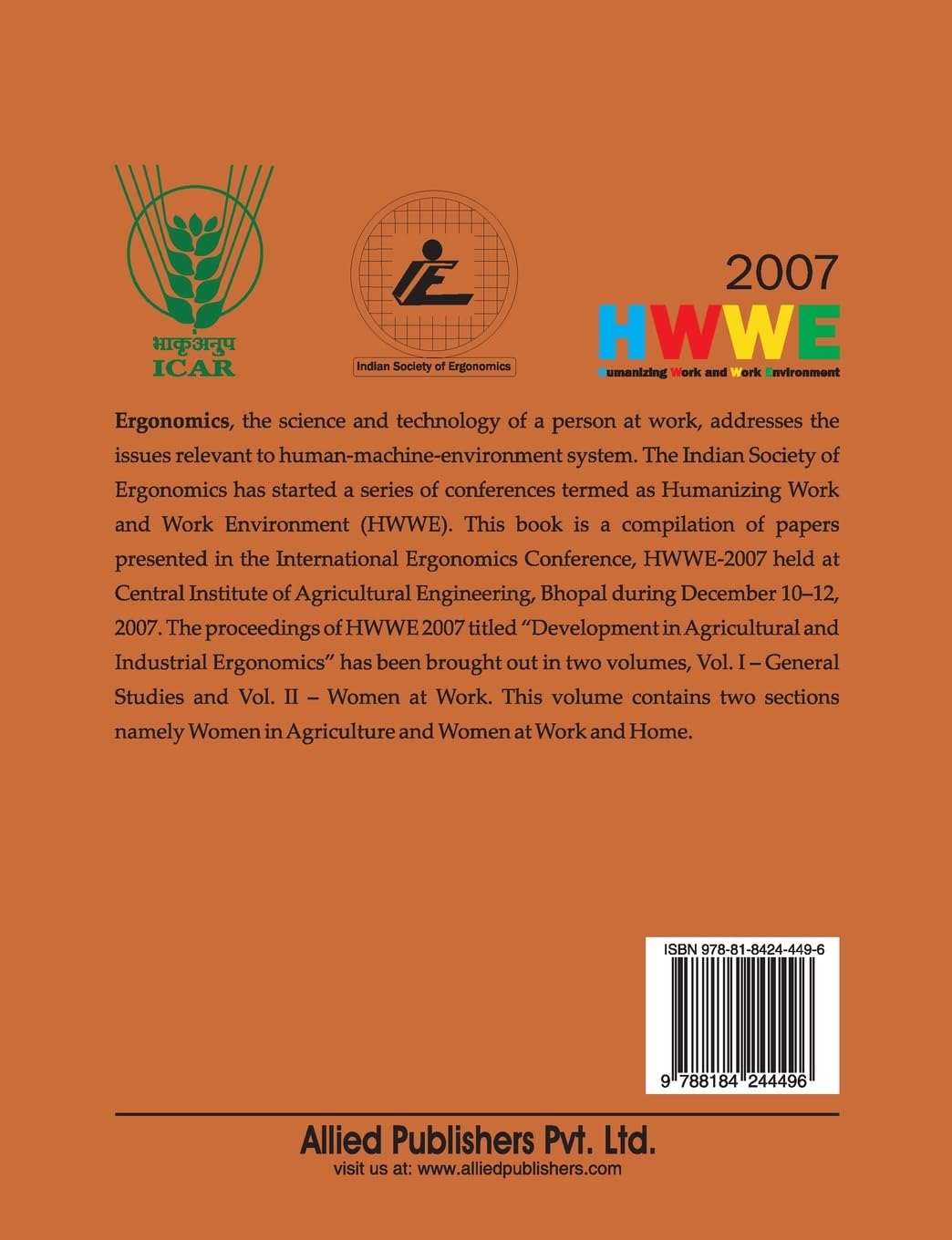 Developments in Agricultural and Industrial Ergonomics (Women at Work, Vol. 2)