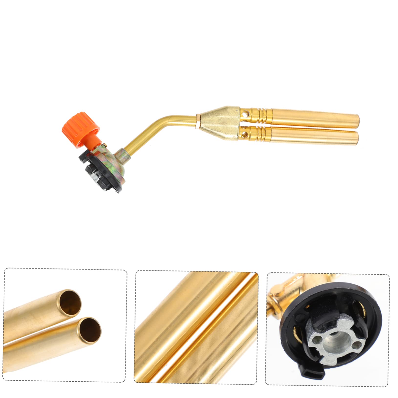 WOONEKY Torcia Fiamma Continua a Doppio Tubo Leggera in Acciaio Inossidabile per Saldatura e Brasatura per Barbecue e Cucina All'aperto