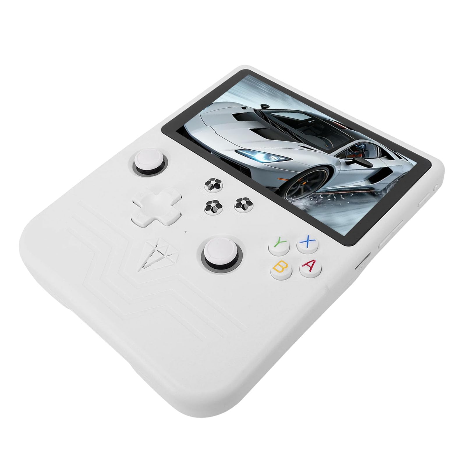 Tonysa Retro Gaming Konsole 6 Zoll, Handheld Spielkonsole mit HD Display, RGB Joysticks und 6000mAh , Tragbare Videospiel Konsole mit Über 30 Emulatoren Weiß