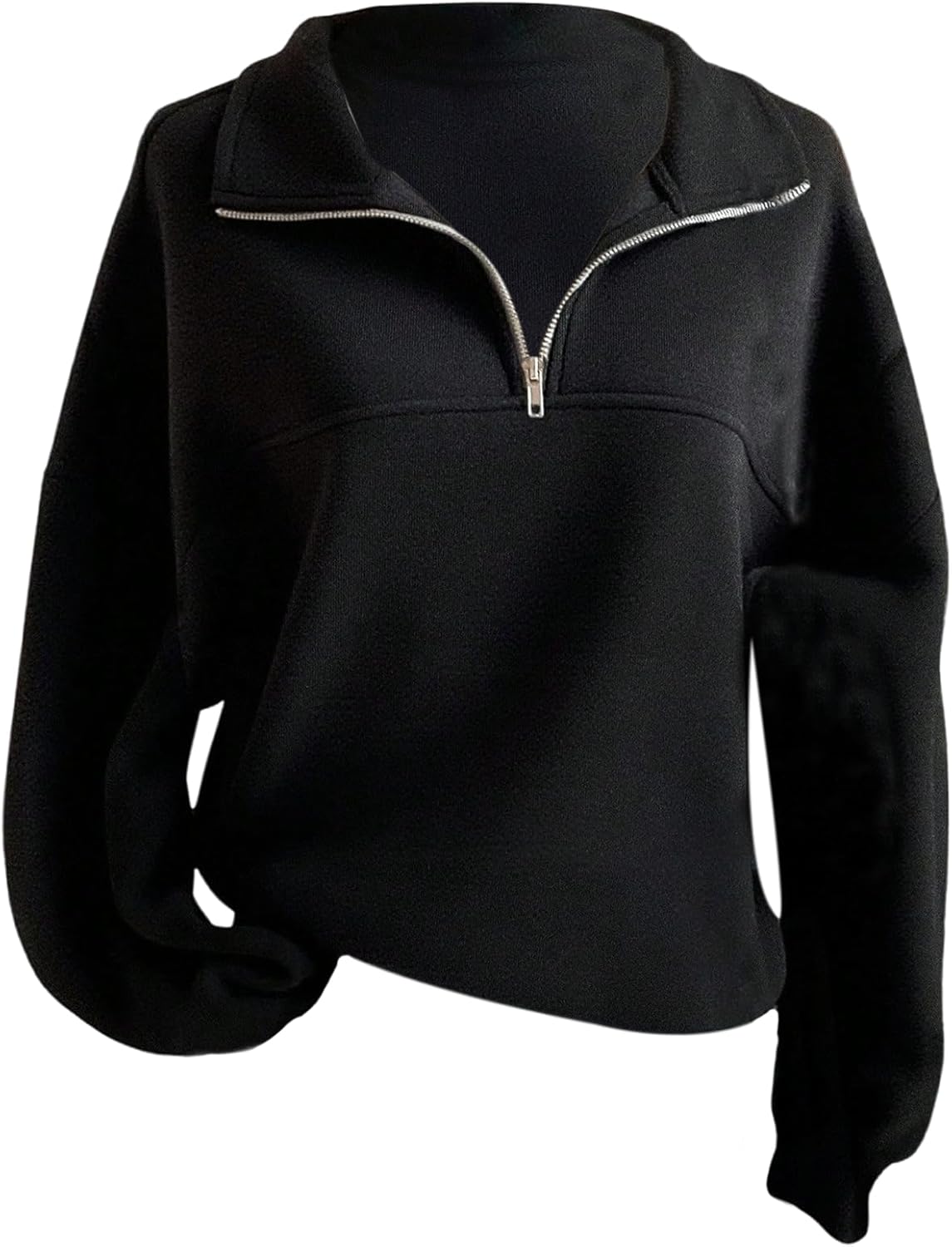 SOLY HUX Women's Quarter Zip Sweatshirts Long Sleeve Mock Neck Hoodies Oversized Pullover Tops Fall Clothes