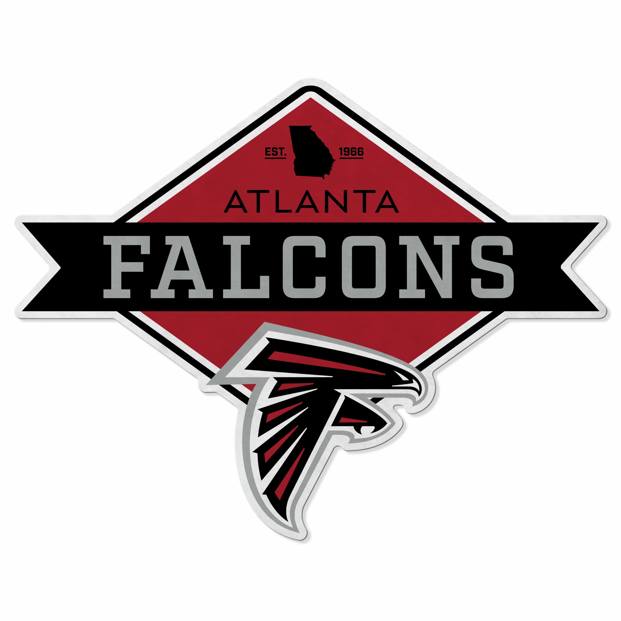 Banderín de Atlanta Falcons de felpa suave con un elegante corte de diamante para fanáticos
