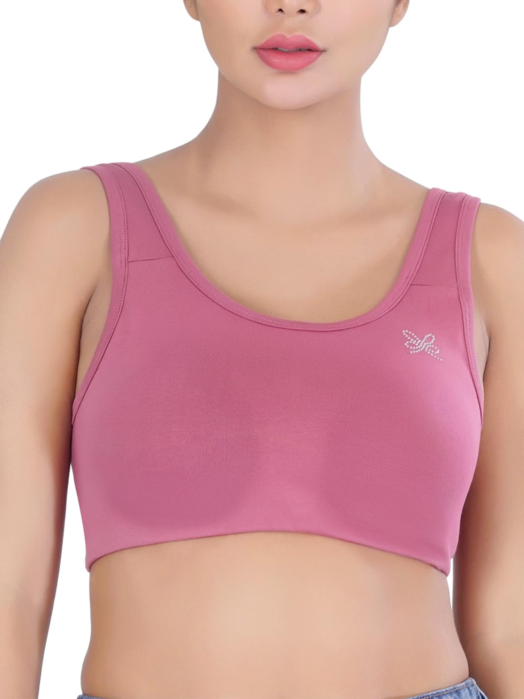 lacyluxe Womens Non Padded Sports Bra | Seamless Pattern | Cotton Stretch Fabric-picture-53