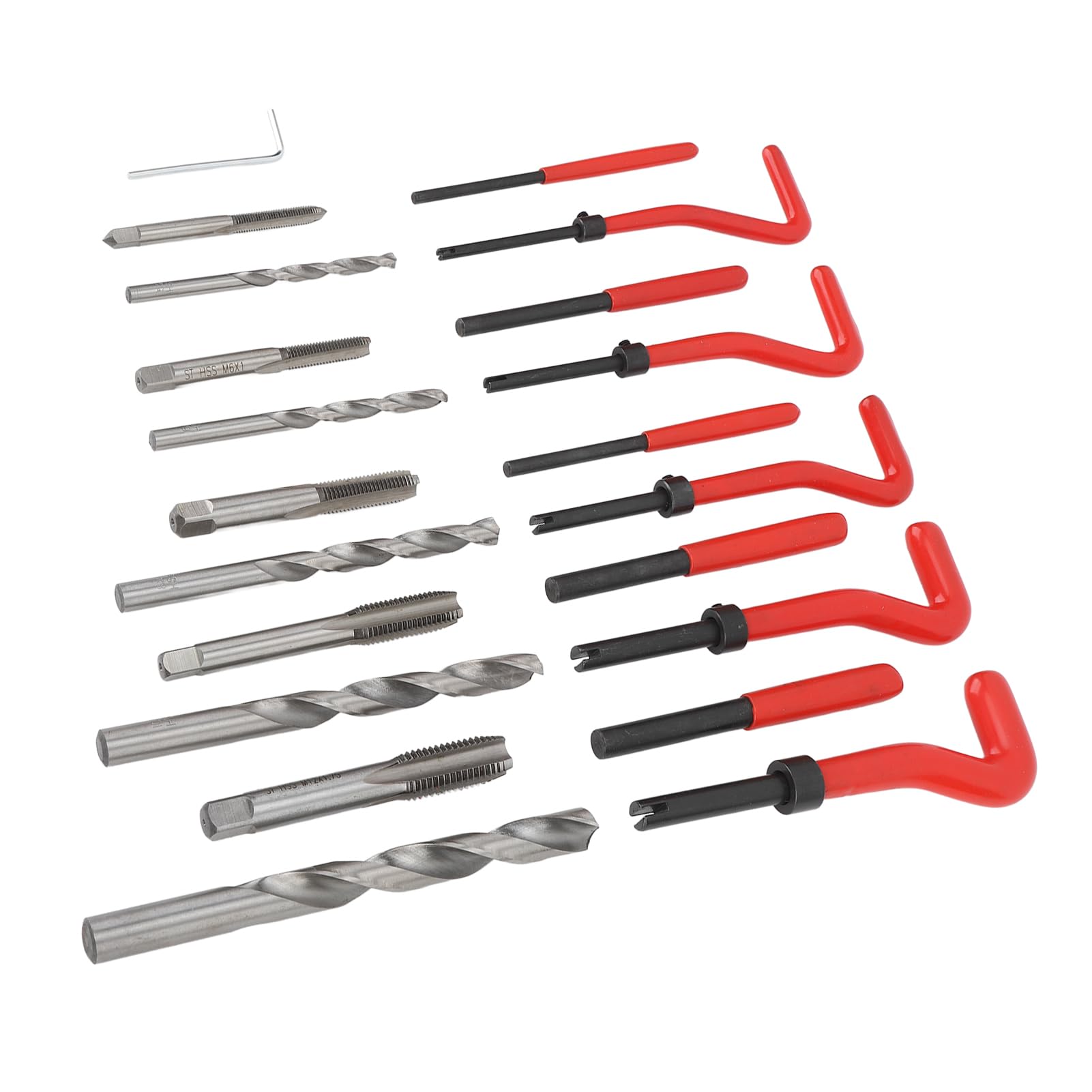 Jauarta Metric Thread Repair Kit HSS Thread Repair Insert Tool Kit for M5 M6 M8 M10 Female Threaded Hole