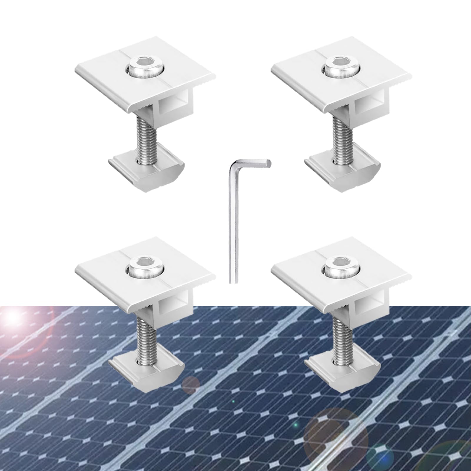 Solarmodul Halterungsset – 4x Z-Endklemme, 30–45 Mm, Aluminium, Schwarz – Für Wohnmobil, Haus & Boot