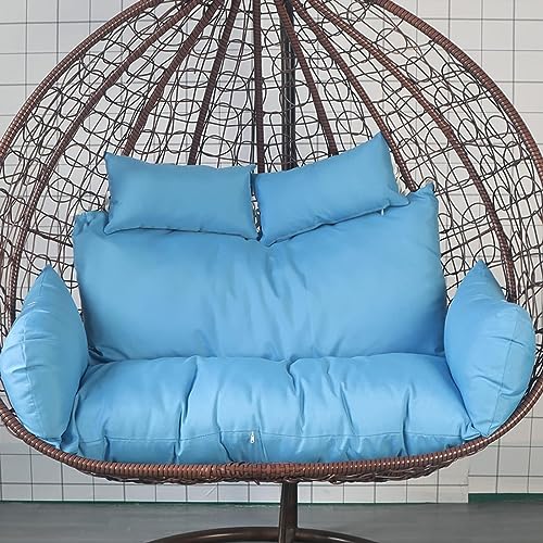 Juego de cojines colgantes de ratán para exteriores, cojines gruesos y redondos para asiento de patio para 2 personas, cojines de repuesto para silla E, lavables y exquisitos