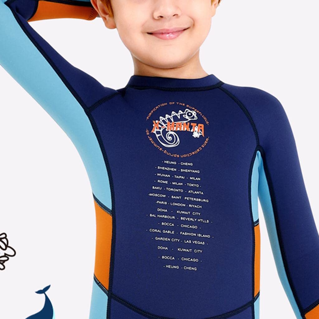 Combinaison de Plongée pour Enfants, Garçons et Filles, en Néoprène Thermique, Une Pièce, Manches Longues, Résistante, Séchage Rapide, Idéale pour Le