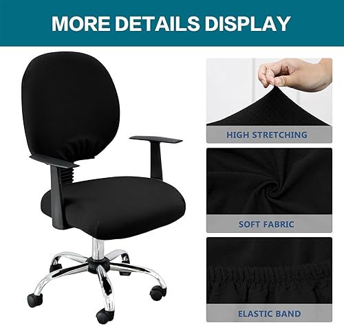 Miniatura 2 de KRFOONN Fundas elásticas para silla de oficina de computadora, fundas universales para silla de oficina, 2 piezas, protector universal para silla