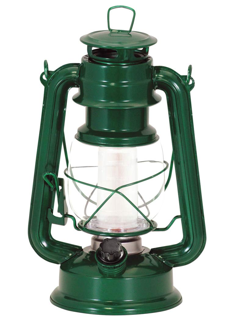 Northpoint LED Lantern, 12-LED 150-Lumen Lantern, Fresh Pine Indoor Outdoor Lantern, Home Decor Vintage Lantern, Battery Operated Hanging or Tabletop Hurricane Lantern, Green, 10" x 6" x 6" (190491)