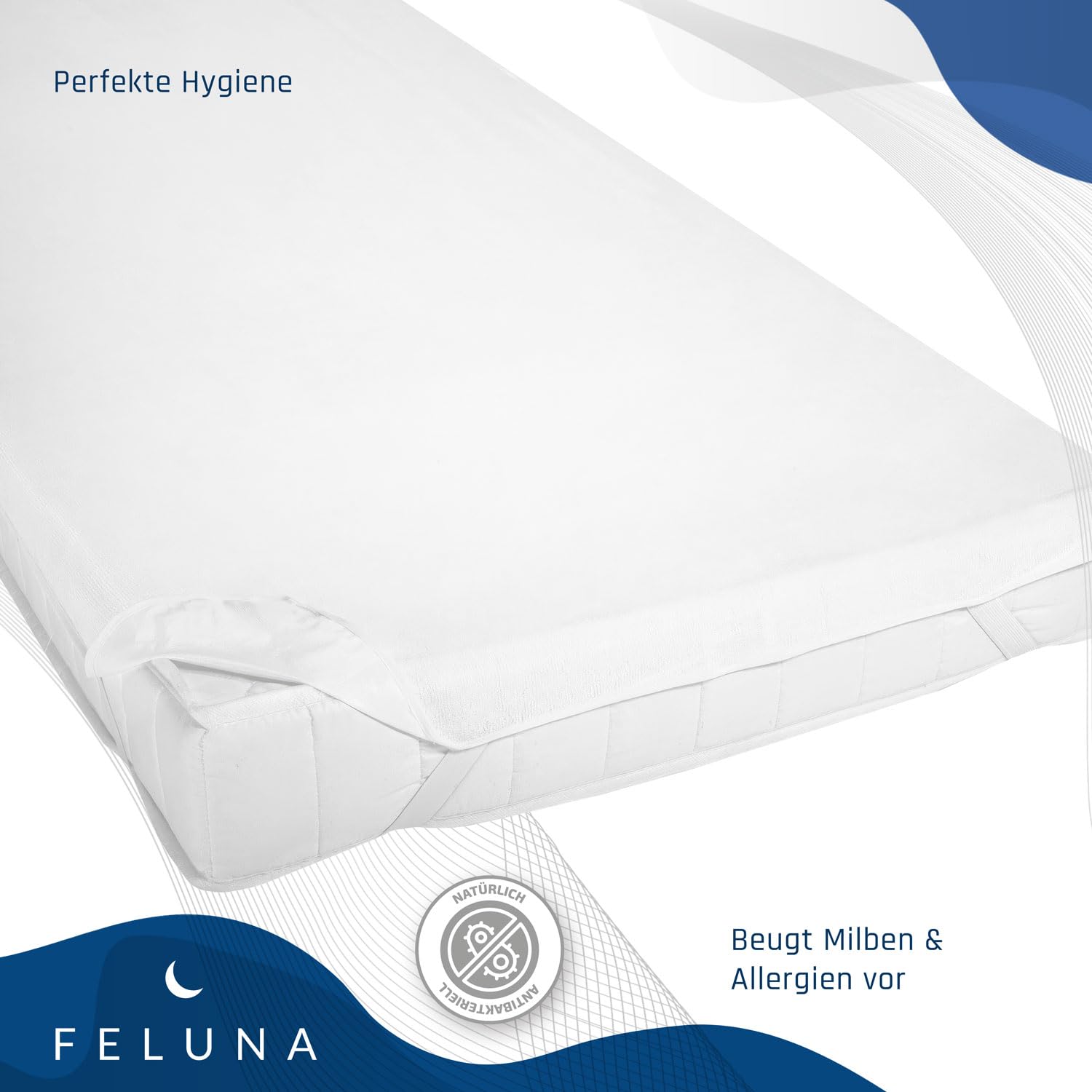Feluna® Protector de Colchón Impermeable de Bambú - Antiácaros | Membrana PU multicapa sin ruido - transpirable y suave - apto para bebés, alérgicos e incontinencia