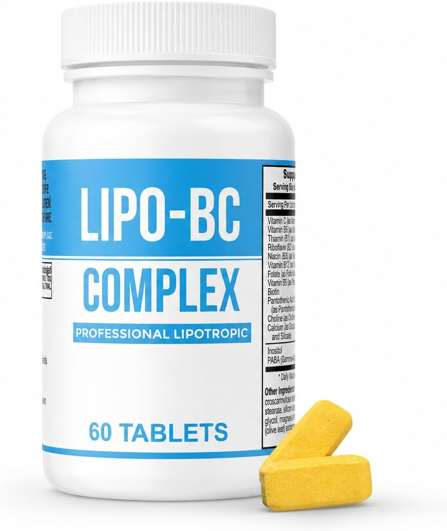 Lipo B-Complex (60 Tablets) - LIPO BC Tablets - Manufactured by Legere Pharmaceuticals | Lipotropic Tablets for Energy and Wellness | Natural Clean Energy with Dietary Nutrients