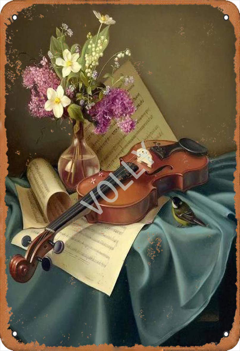 Volly Appreciate The Best Work Of My Violin Retro Prevent Glare Classic Chic Fun Art Fashion Metal Wall Decor Tin Sign Suitable For Kitchen Living Room Bar Cafe Decoration