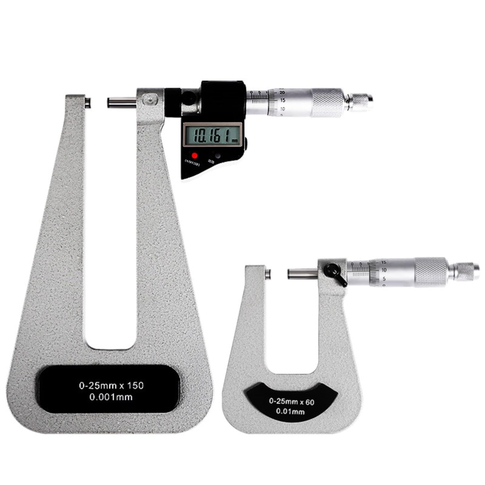 Digitales Bügelmessschraube mit tiefem Bügel, 25-50 mm, 0-25-50(25-50mm Throat Depth 60)