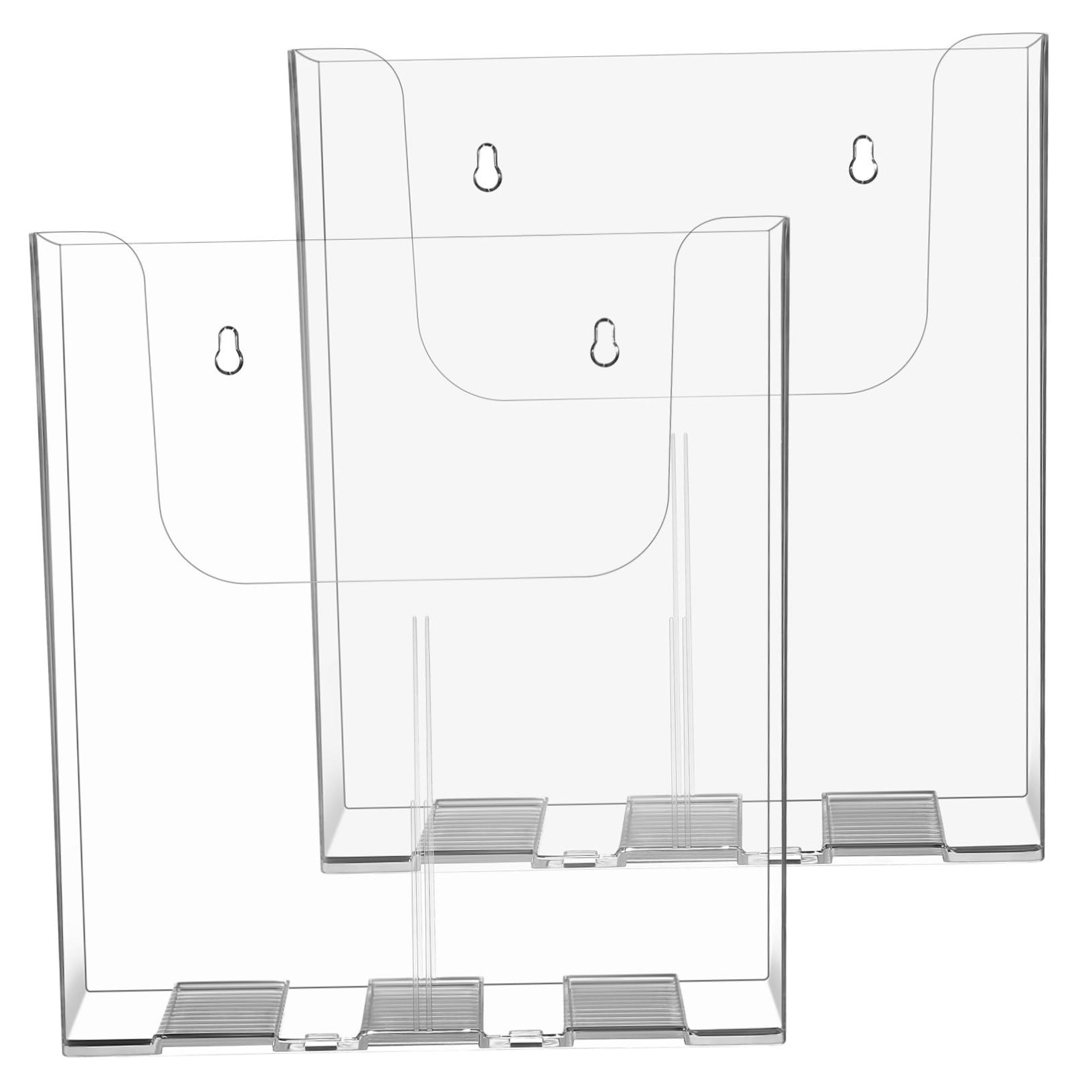 Ayuwqzx One Color Portrait Literature Stands For Display, 2 Pcs Acrylic Wall Mount File Holder Office Mall Install Document Brochure Display